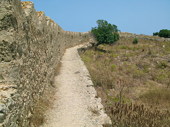 Inside the ramparts of the castle of Antimachia